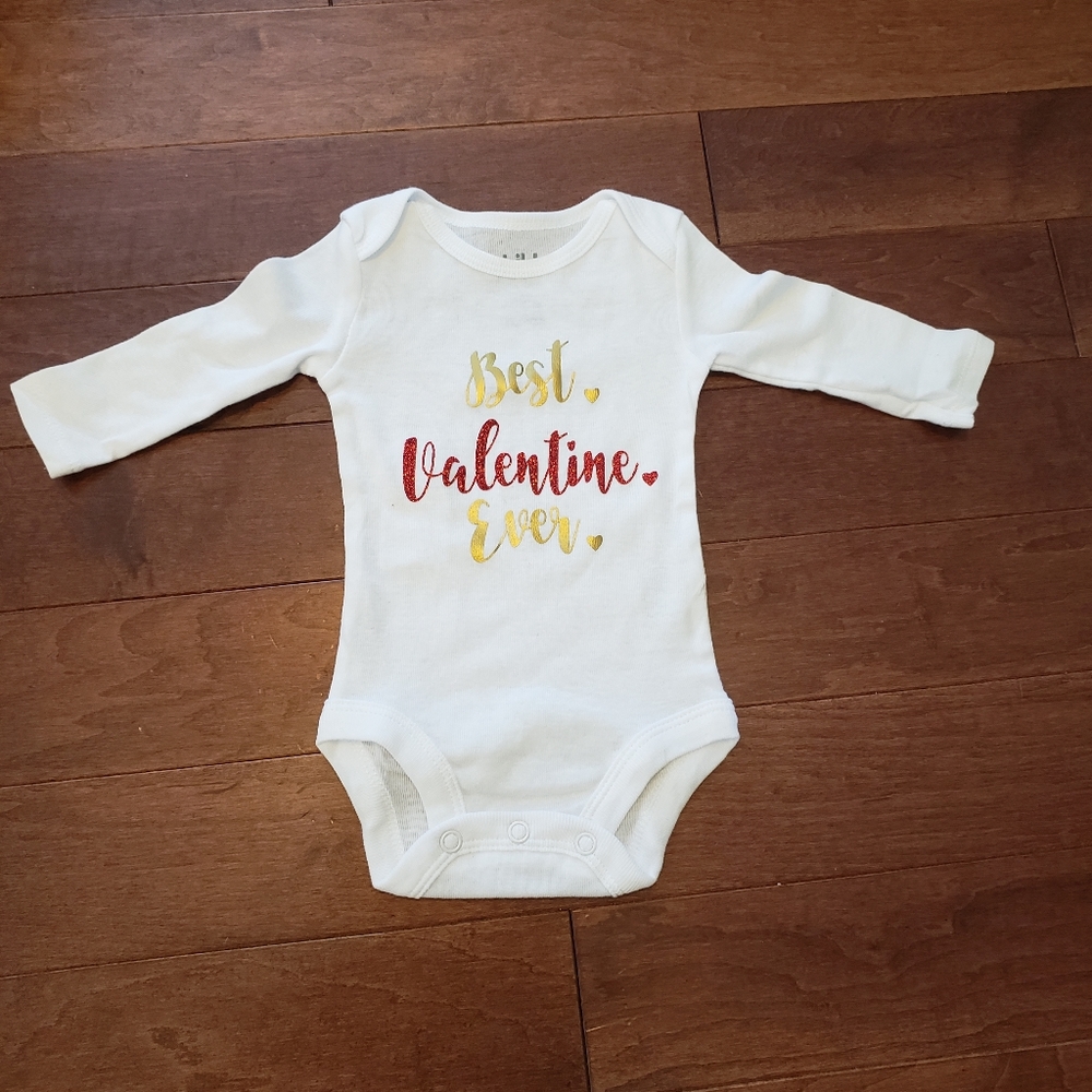 Newborn long sleeve valentine onesie